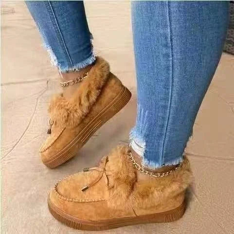Women's Fleece Lined Round Toe Winter Shoes