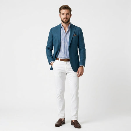 Tailored Peak Lapel Smart Casual Blazer for Men