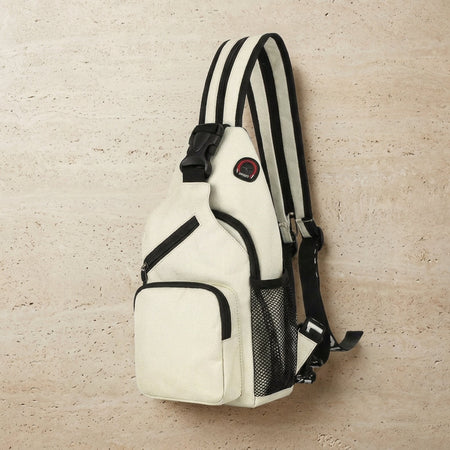 Lightweight Fabric Crossbody Bag With Zip Pockets