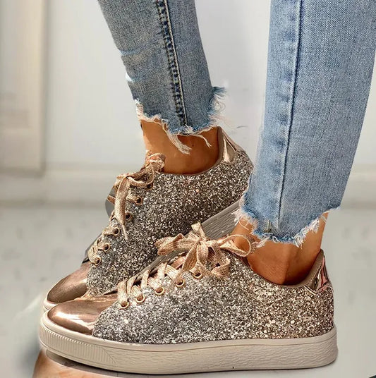 Women's Sparkly Glitter Finish Casual Shoes