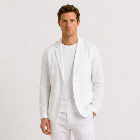Relaxed Fit Linen Blend Summer Blazer for Men