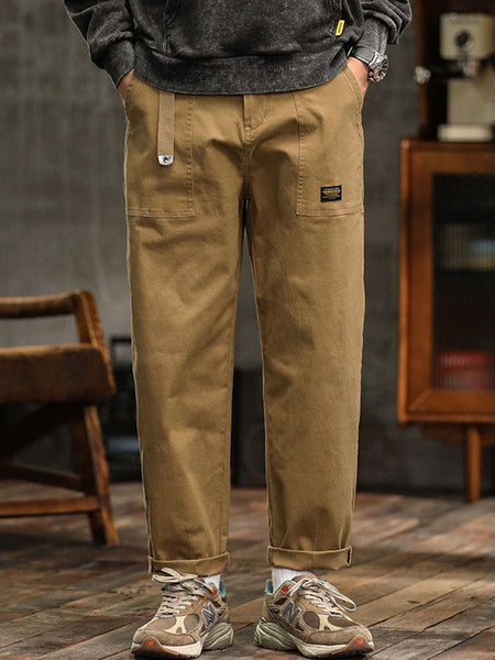 Men's Relaxed Tapered Cargo Trousers With Belt
