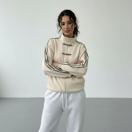 Women's Retro Contrast Stripe Track Jacket