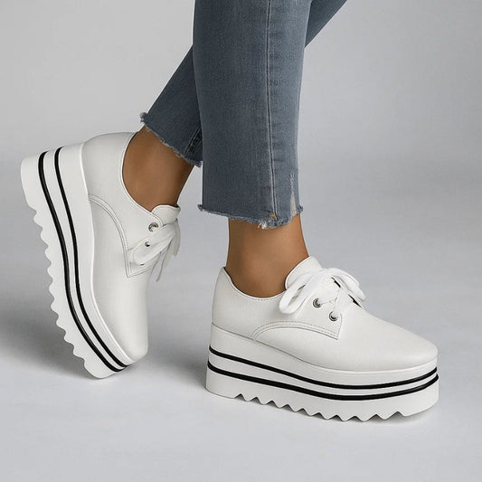Women's Platform Lace Up Oxford Shoes