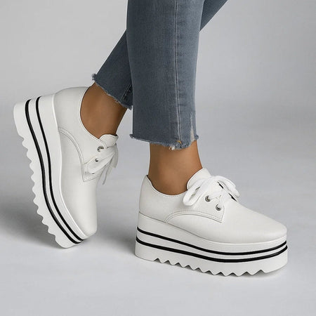 Women's Platform Lace Up Oxford Shoes