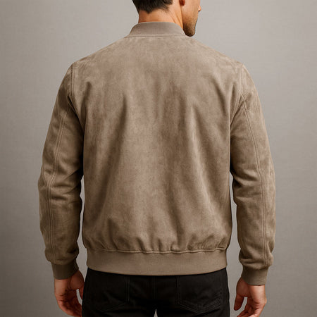 Tailored Suede Bomber Jacket for Men