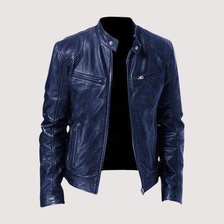 Men's Classic Faux Leather Biker Style Jacket