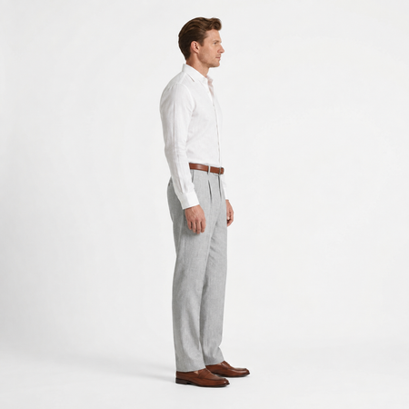 Relaxed Fit Linen Cotton Blend Summer Trousers