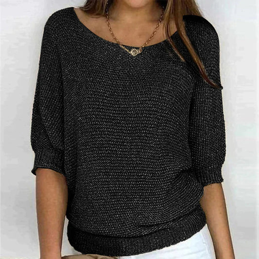 Loose Fit Patterned Knit Sweater