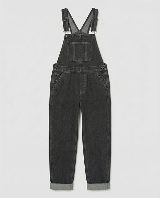 Women's Denim Dungarees with Cross-Back Straps