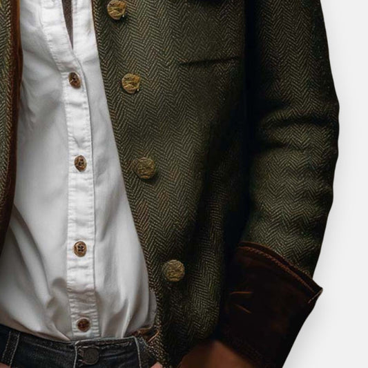 Women's Herringbone Tweed Tailored Jacket