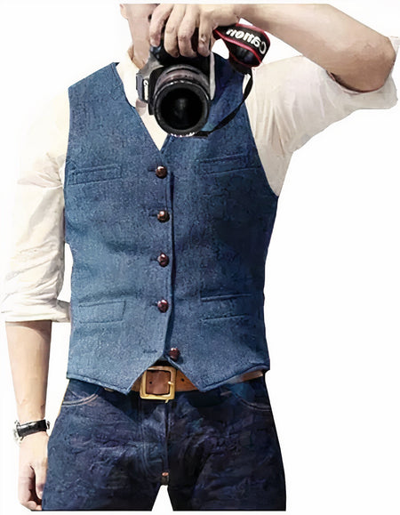 Men's Quilted Zip Up Sleeveless Vest
