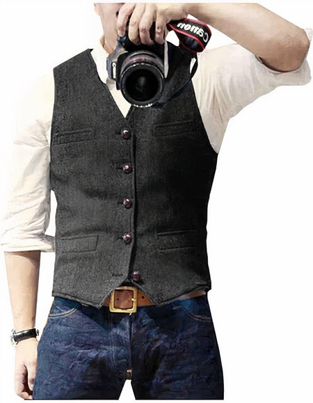 Men's Quilted Zip Up Sleeveless Vest