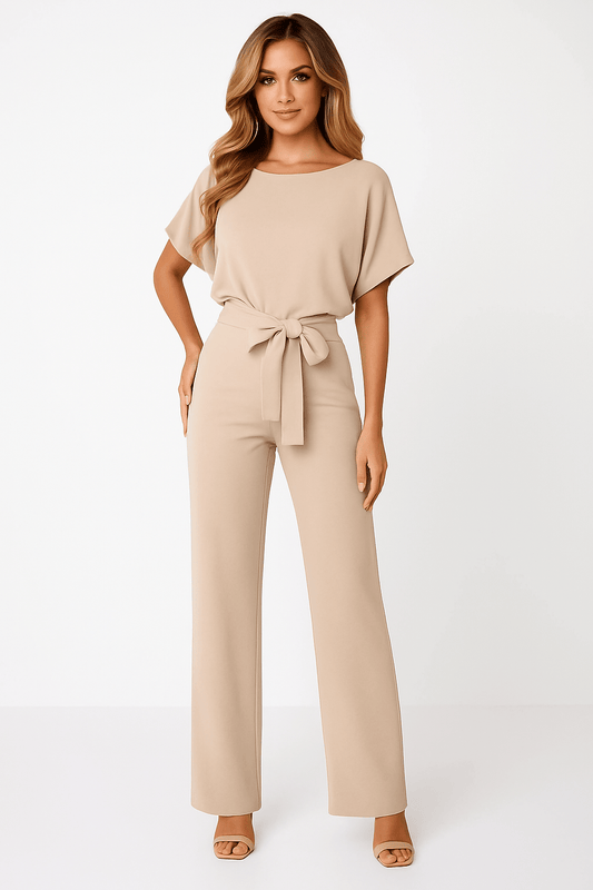 Elegant Women's Belted Jumpsuit