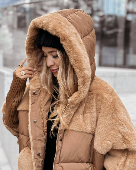 Women's Oversized Hooded Plush Coat