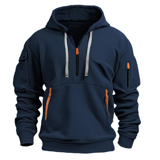 Men's Casual Hoodie with Secure Zip Pockets