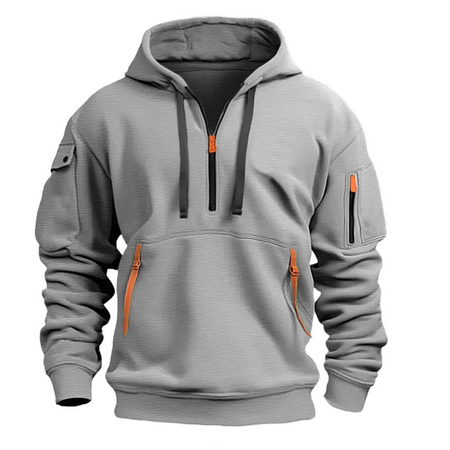 Men's Casual Hoodie with Secure Zip Pockets