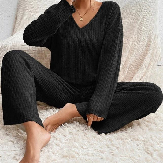Soft Knitted Two-Piece Loungewear Set for Women