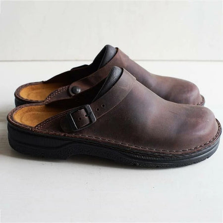 Men's Cushioned Faux Leather Orthopedic Clogs