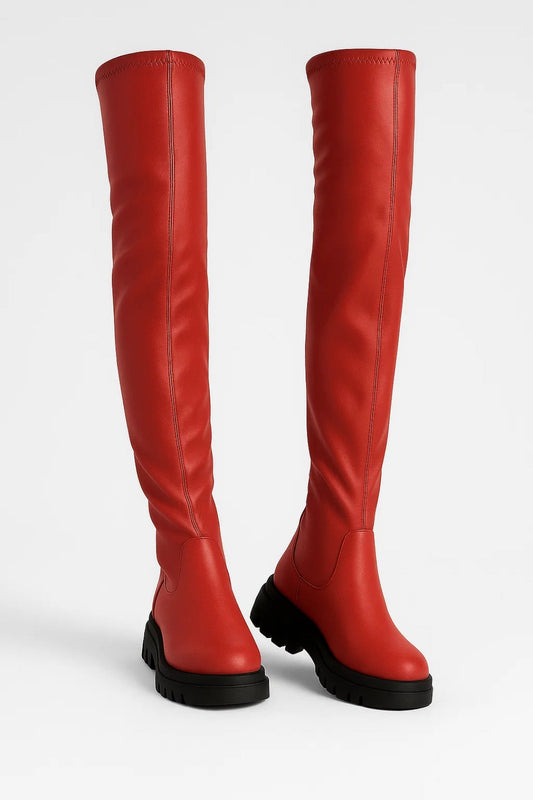 Women's Chunky Sole Over The Knee Boots