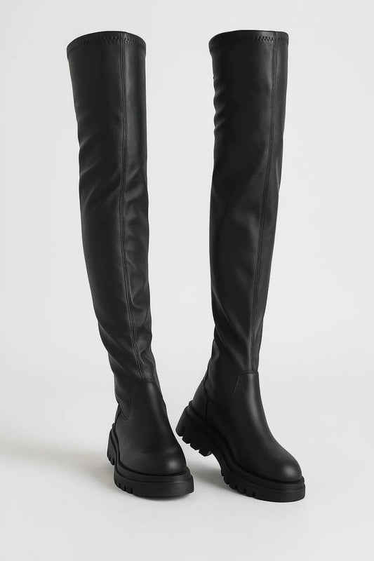 Women's Chunky Sole Over The Knee Boots