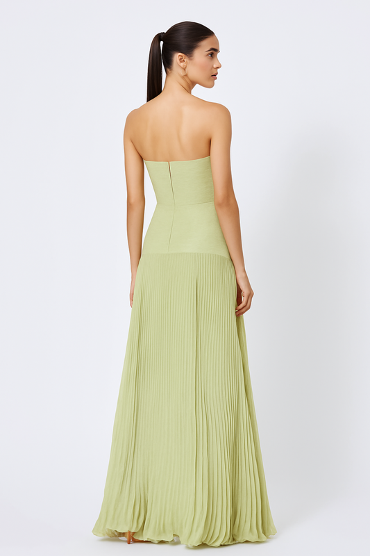 Maya Sleeveless Maxi Dress with Drop-Waist Design