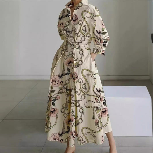 Women's Collared Front Wrap Maxi Dress