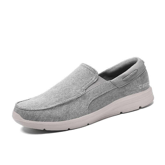 Men's Canvas Slip-On Shoes with Elastic Side Inserts