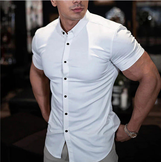 Elegant Slim Fit Short Sleeve Shirt