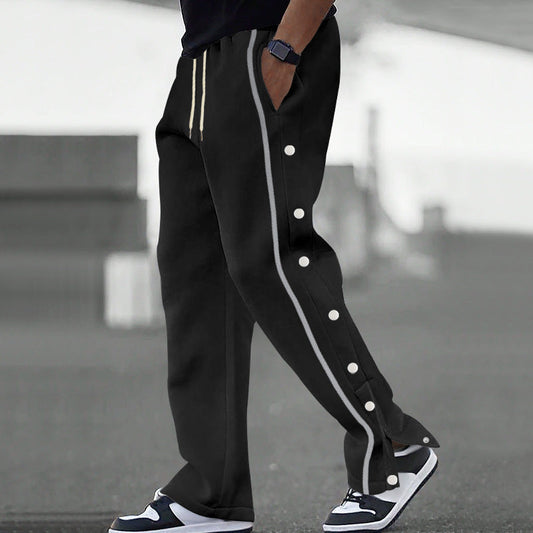 Men's Relaxed Joggers with Side Snap Fastenings