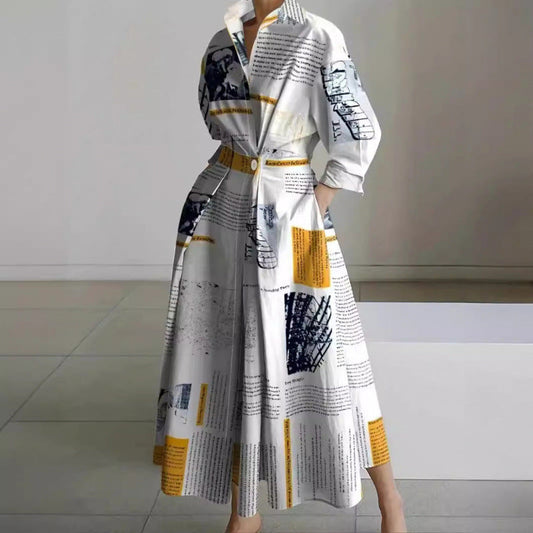 Women's Collared Front Wrap Maxi Dress