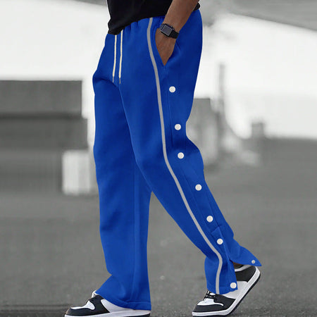 Men's Relaxed Joggers with Side Snap Fastenings
