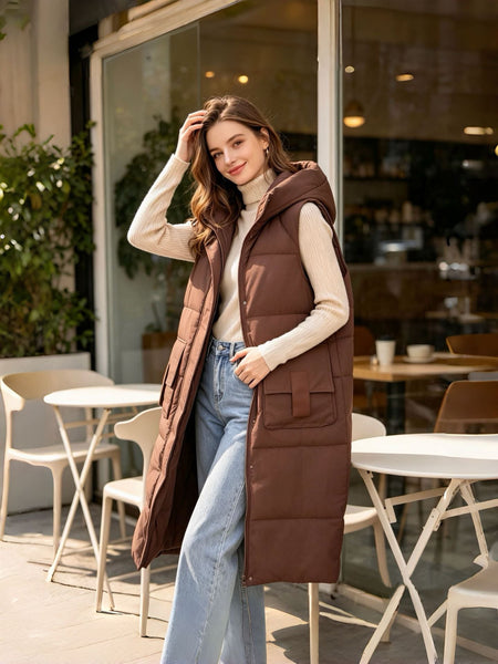 Women's Knee-Length Quilted Gilet