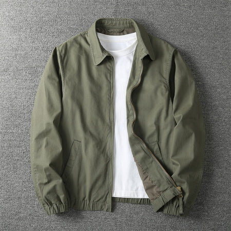 Men's Lightweight Cotton Blend Zip Jacket