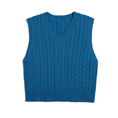 Women's Cable Knit V-Neck Sweater Vest