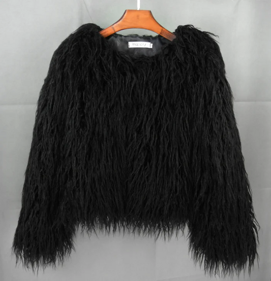 Women's Fluffy Textured Relaxed Winter Jacket