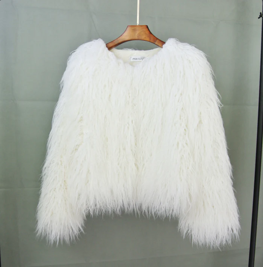 Women's Fluffy Textured Relaxed Winter Jacket