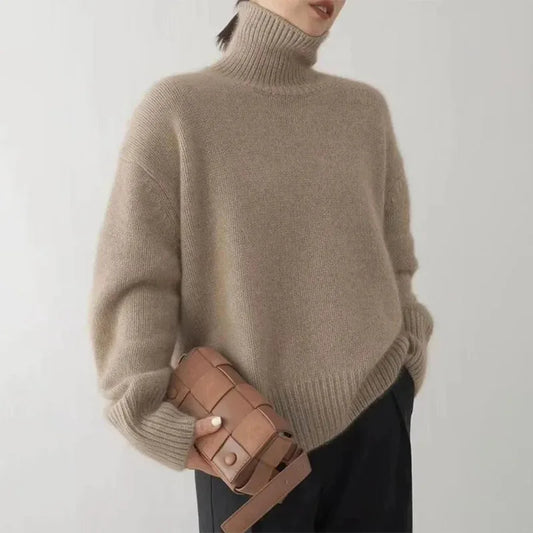 Women's Ribbed Knit Turtleneck Sweater