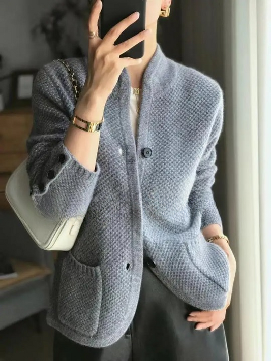 Women's Button Front Cardigan with Long Sleeves