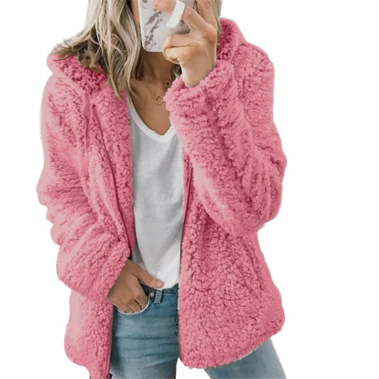 Women's Teddy Fleece Zip Coat with Pockets