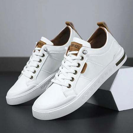 Men's Contrast Panel Lace-Up Casual Sneakers