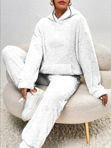 Women's Teddy Fleece Hooded Loungewear Set