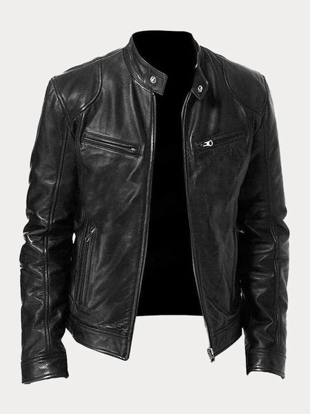 Men's Casual Zip Up Lapel Jacket