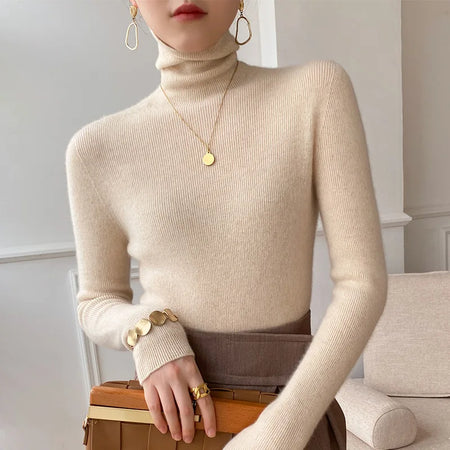 Soft Knit Slim Fit Roll Neck Jumper