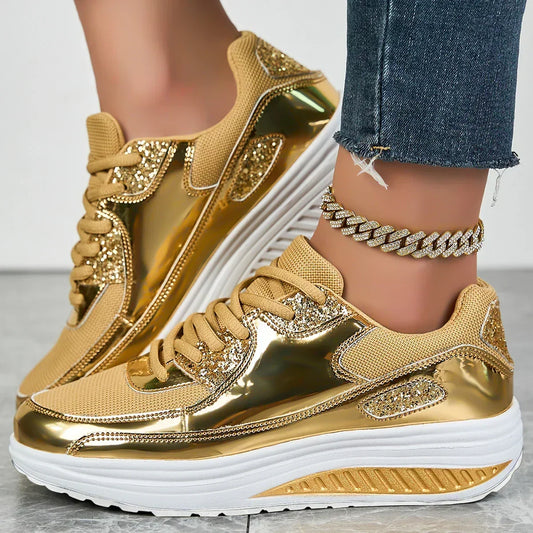 Women's Geometric Panel Orthopedic Walking Trainers