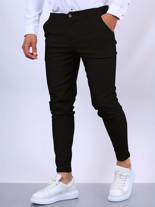 Slim-Fit Stretch Comfort Trousers for Men