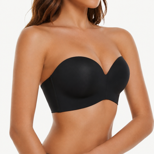 Wide Band Strapless Bra With Detachable Straps