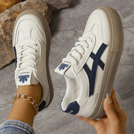 Women's Retro Low Top Trainers with Cushioned Sole
