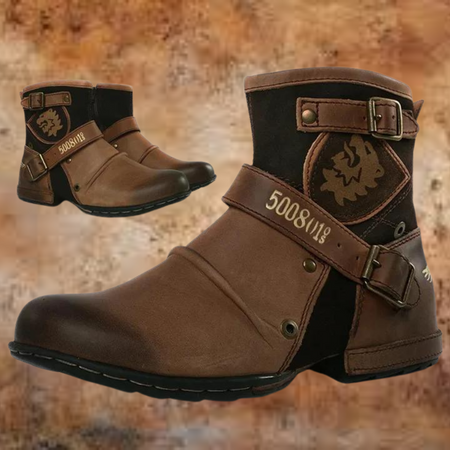 Men's Vintage Lace Up Leather Ankle Boots