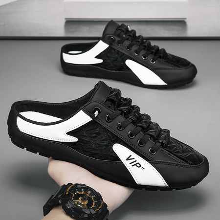 Men's Orthopaedic Backless Slip-On Trainers with Rubber Sole